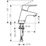 HANSGROHE - Focus E2 Umyvadlová baterie, LowFlow 3,5 l/min, chrom 31952000