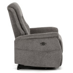 Polohovací křeslo, elektrické zabudované ovládání, šedá, látka, TV-Q8575 GREY2