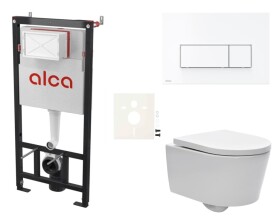 Cenově zvýhodněný závěsný WC set Alca do lehkých stěn / předstěnová montáž + WC SAT Brevis SIKOASW7 SIKOASW7