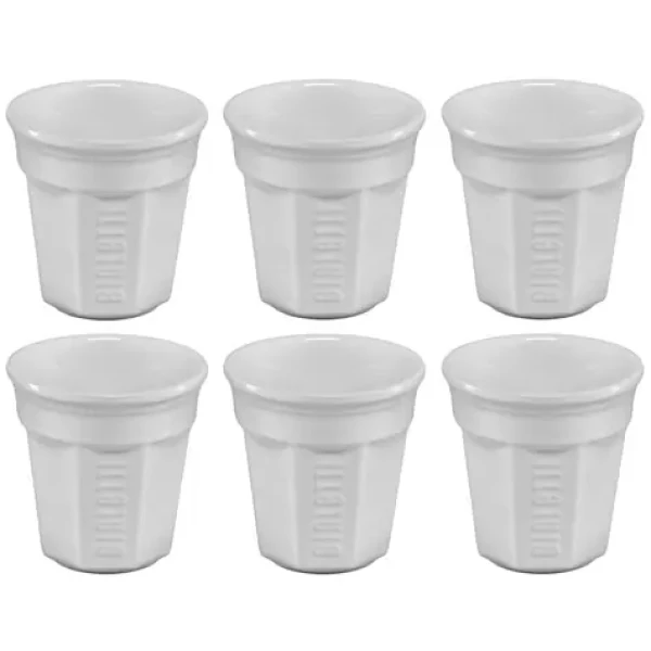 Bialetti Bicchierini bílé porcelánové šálky na espresso 6 x 80 ml