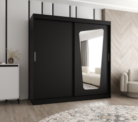 Šatní skříň Abi Moka Rozměry: 200 cm, Barva korpusu + barva dveří: Černá + Černá