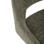 Židle jídelní, zelená látka, kovové nohy, broušená nerez.