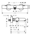 HANSGROHE - Ecostat Fine Termostatická vanová baterie, kartáčovaný černý chrom 13325340