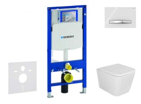 GEBERIT - Duofix Set předstěnové instalace, klozetu Arkas I a sedátka softclose, tlačítko Sigma50, chrom/alpská bílá SANI11CA3155