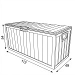 Zahradní úložný box 112x49x54cm, plast, šedá, AZB-G2075 GREY