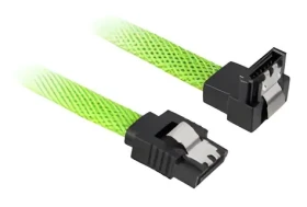 Sharkoon SATA III zelená / SATA kabel / pravoúhlý 90° / 45 cm (4044951016525)