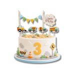Dortisimo Zápich do dortu Happy Birthday s autíčky a girlandou (6 ks)
