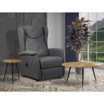 Polohovací křeslo, elektrické kabelové ovládání, šedá, látka, TV-1192 GREY2