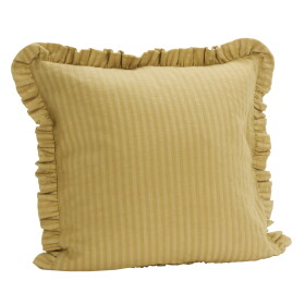 MADAM STOLTZ Povlak na polštář Ruffled Light Yellow 50 × 50 cm, žlutá barva, textil