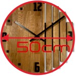 DumDekorace Designové dubové nástěnné hodiny ASYMETRIA s tichým chodem - 50 cm