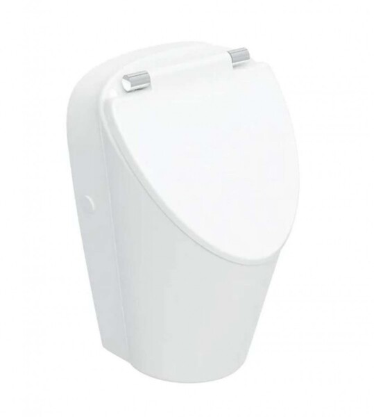 GEBERIT - Selnova Pisoár s poklopem SoftClose, zadní přívod vody, Rimfree, bílá 503.115.00.1
