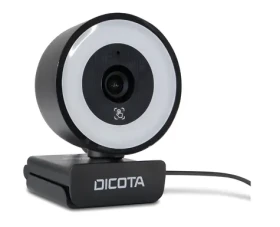 Dicota Webcam Ringlight 5MP černá / Webkamera / 5MP / USB 2.0 / mikrofon / kruhové osvětlení (D32066)