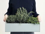 Ferm Living Designový truhlík Plant Box Small Cashmere, béžová barva, kov