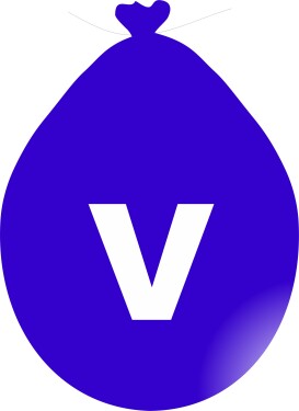 Balónek písmeno V modré balonky.cz Balónek písmeno V modré balonky.cz