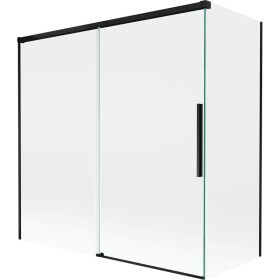 MEXEN/S - Rox vanová zástěna 2-křídlová posuvná 160 + 70 x 150, transparent, černá 8C9-160-070-70-00