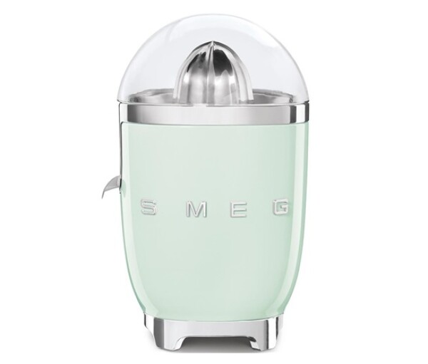 Smeg CJF11PGEU citrusový odšťavňovač, 70 W, manuální tlak, univerzální kužel z nerezové oceli, pastelově zelený
