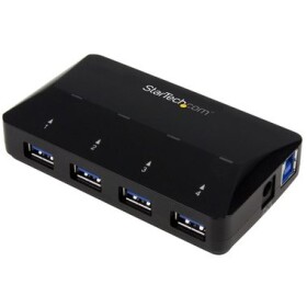 StarTech USB-A Hub 4 porty černá / 4x USB-A / 1x 2.4A nabíjecí port (ST53004U1C)