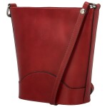 Módní dámská kožená crossbody kabelka Elvire, červená