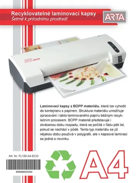ARTA Ekologické lamino A4 125 mic (FL125-A4-ECO)