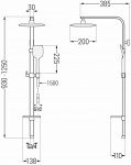 MEXEN/S - Q62 černá sprchový sloup 798626295-70