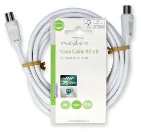 Nedis Koaxiální kabel IEC(M)-IEC(M) bílý / Kabel / 75 Ohm / Dvojité stínění / 90 dB / 3 m (CSGL40200WT30)
