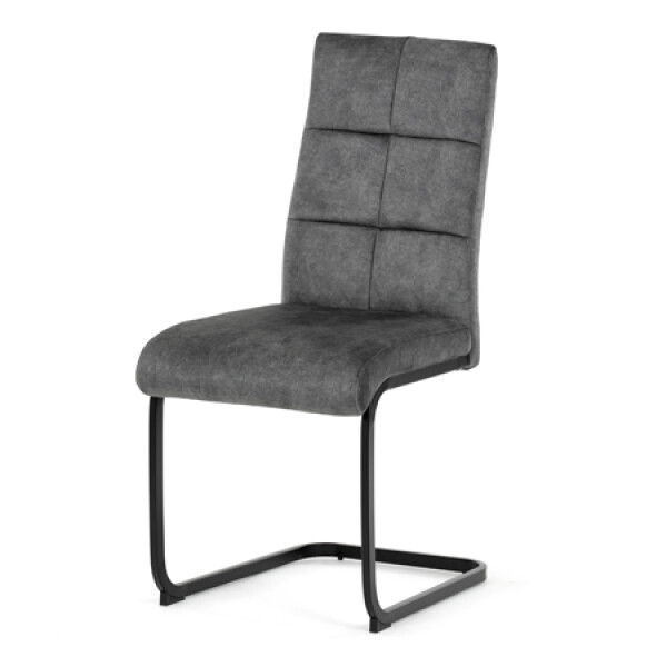 Židle jídelní, šedý samet, černá pohupová podnož