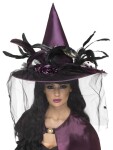 Smiffys.com Klobouk čarodějnice fialový