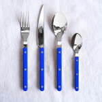 SABRE PARIS 4-dílná sada příborů Bistrot Brillant – Lapis Blue, modrá barva, kov, plast