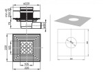 RAVAK - Příslušenství Plastová podlahová vpusť s nerezovou mřížkou SN501, 11 cm X01435