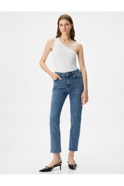 Koton Slim Fit Jeans Standard Waist Straight Leg Flexible Cotton Pocket Eve Slim Jean