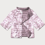Špinavě růžová/květovaná oboustranná dámská plus size bunda se 3/4 rukávy Minority (M23-7010-57) odstíny růžové 56