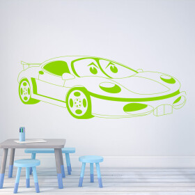 Samolepka Dětské autíčko Porsche Barva: zelená, Velikost: 100 x 44 cm