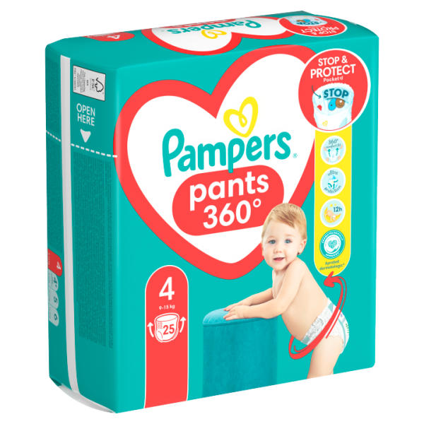 Pampers Pants Plenkové Kalhotky Velikost 4, 25 Kusů, 9kg-15kg