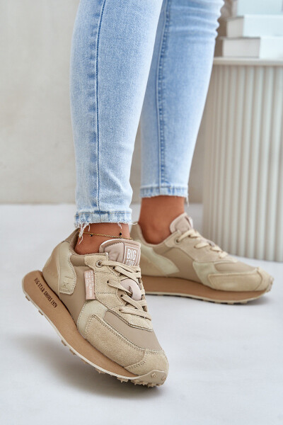 Dámské Kožené Tenisky Big Star OO274564 Hi-Poly System Béžové 37