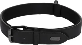 Flamingo Binti Kožený obojek s neoprenem černá XL (FLA-519263)