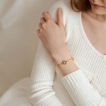 Náramek s tygřím okem a zirkony Dorothée, Hnědá 22 cm