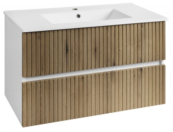 AQUALINE - PANEDA STRIP umyvadlová skříňka 89,5x55x45,2cm, dub emporio PN390