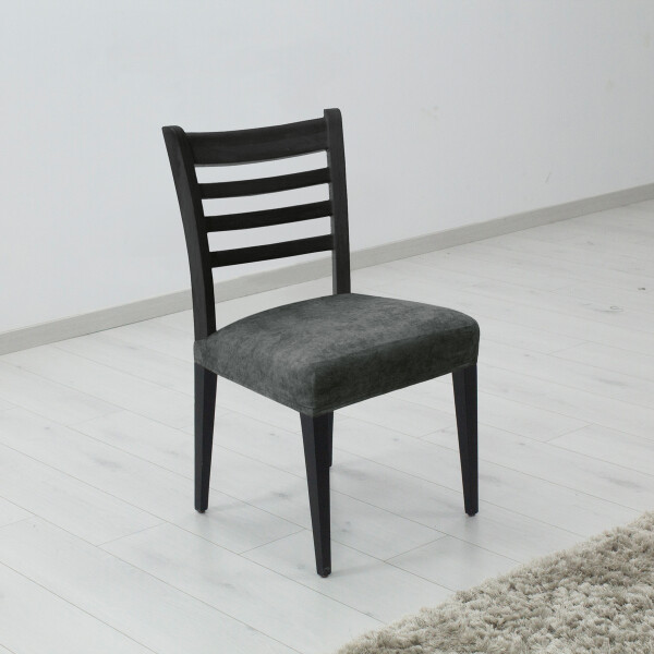 DekorTextil Potah elastický na sedák židle Estivella (odolný proti skvrnám) - tmavě šedý (2 ks) DEK-ESTIVELLASEDYZIDLE