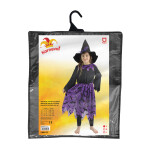 Dětský kostým Čarodějnice s netopýry a kloboukem, vel. S