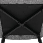 Židle jídelní, světle šedá látka, černý kov