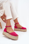 Dámské espadrilky na platformě s pletením fuchsie Selise 38
