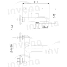 INVENA - Vanová baterie SIROS CHROM BW-90-001-A