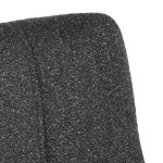 Židle jídelní, tmavě šedá látka, černý kov