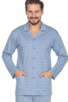 Pyžamo Regina 463 dlouhé/r 2XL-3XL L24 pánské rozepínací tmavě modrá 3xl