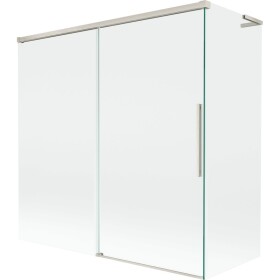 MEXEN/S - Rox L vanová zástěna 2-křídlová posuvná 160 + 70 x 150, transparent, nikl kartáčovaný 8C9L-160-070-97-00