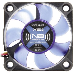 NoiseBlocker BlackSilent XS2 PC větrák s krytem černá, modrá (průsvitná) (š x v x h) 50 x 50 x 10 mm
