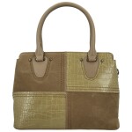 Módní dámská koženková kabelka do ruky Rosen, khaki