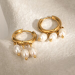 ELENYS Pearl Trio – pozlacené náušnice 18K žluté zlato