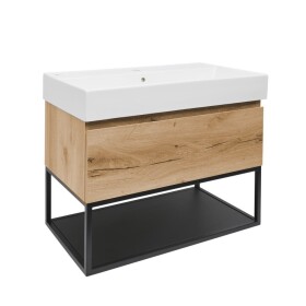 Koupelnová skříňka s umyvadlem SAT B-Way 79x30x45 cm dub BWAY80OAKFU2 BWAY80OAKFU2