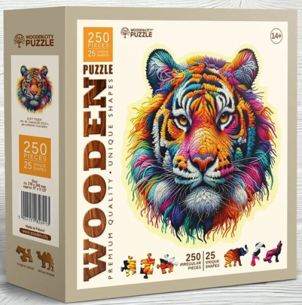 Dřevěné puzzle Jemný tygr 250 dílků